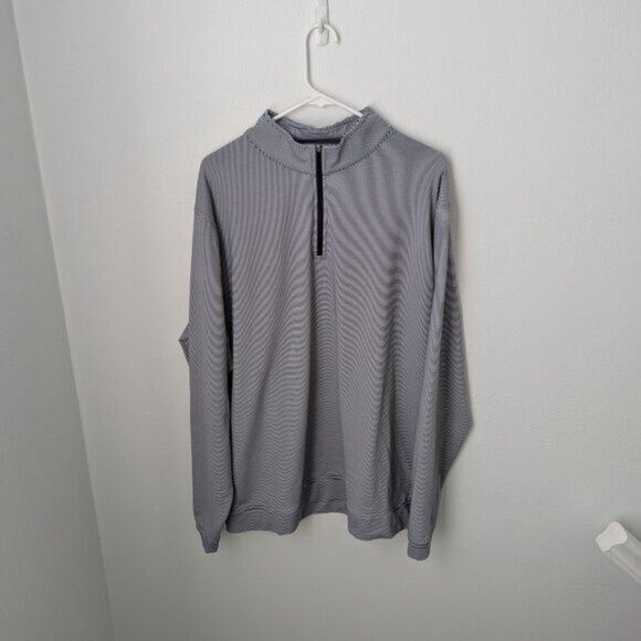 Peter Millar Half Zip Striped Pullover, XXL - Picture 2 of 5